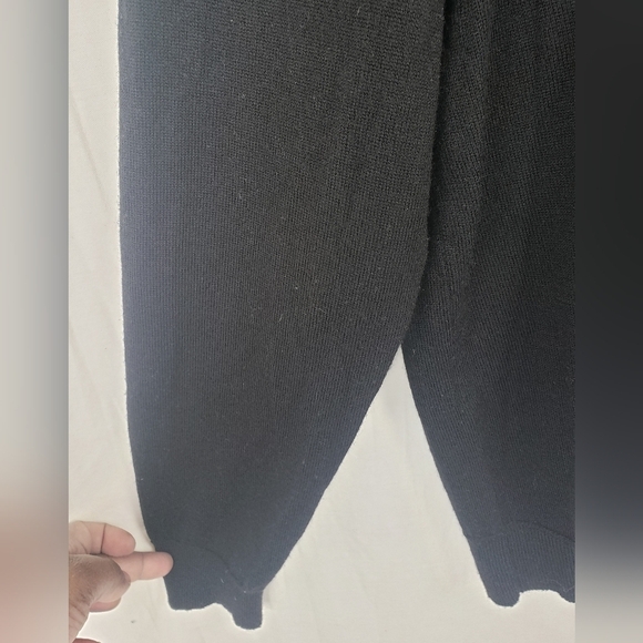 Club Room Black Merino Wool Blend Long Sleeve Sweater Sz L - Picture 3 of 9